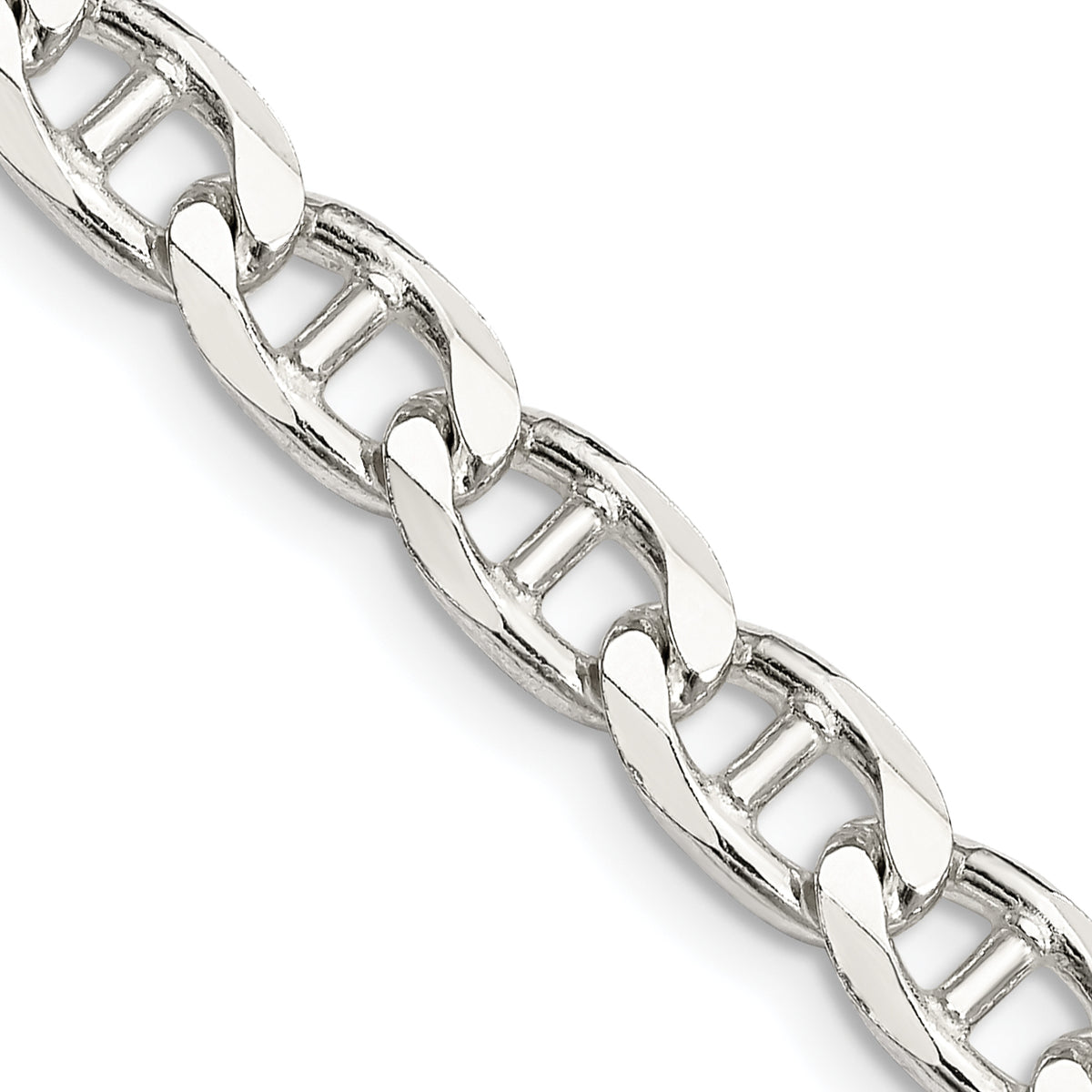 Sterling Silver 6.5mm Flat Cuban Anchor Chain