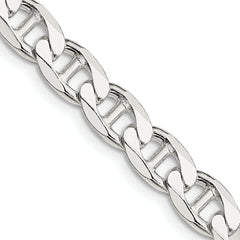 Sterling Silver 7.4mm Flat Cuban Anchor Chain