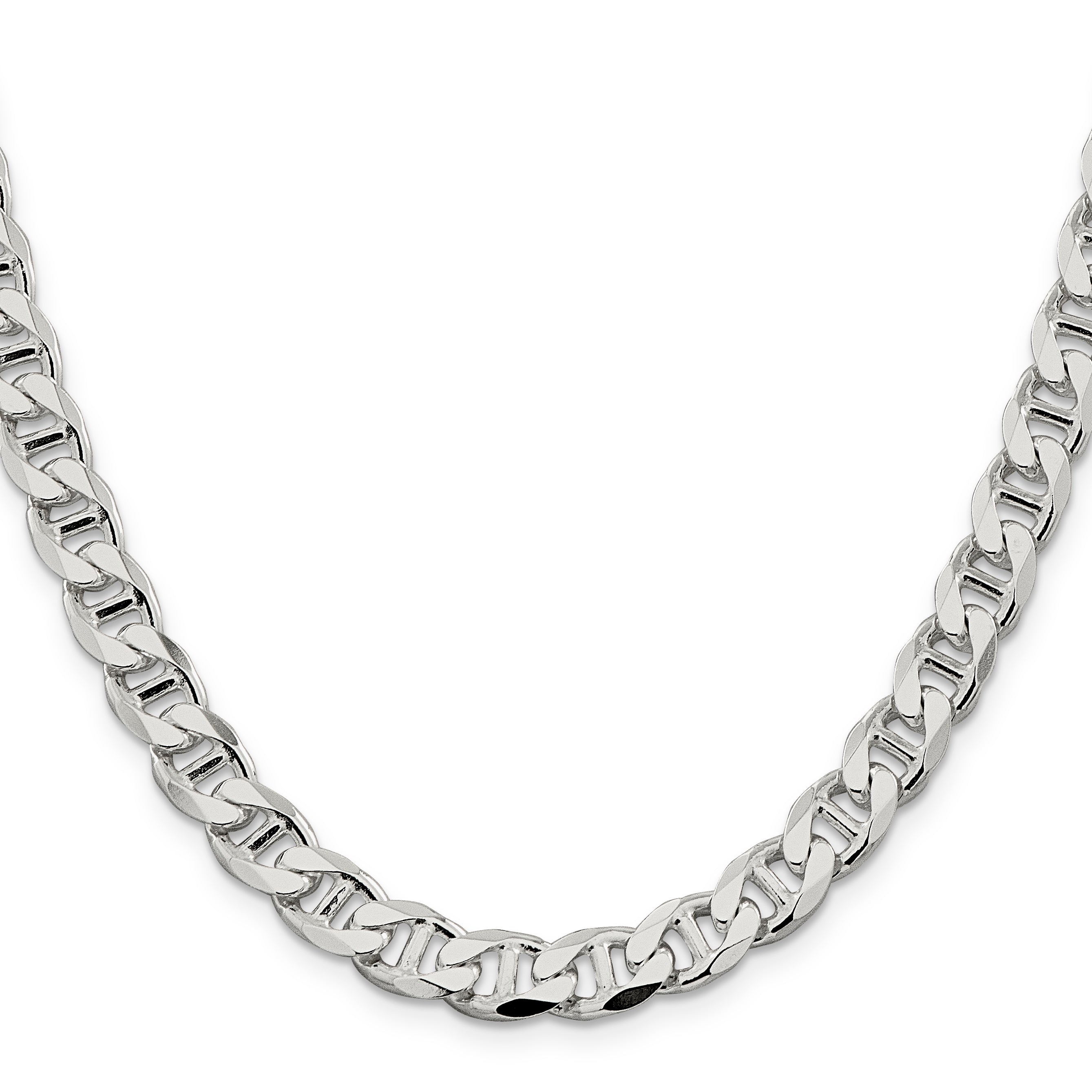 Sterling Silver 8.25mm Flat Cuban Anchor Chain