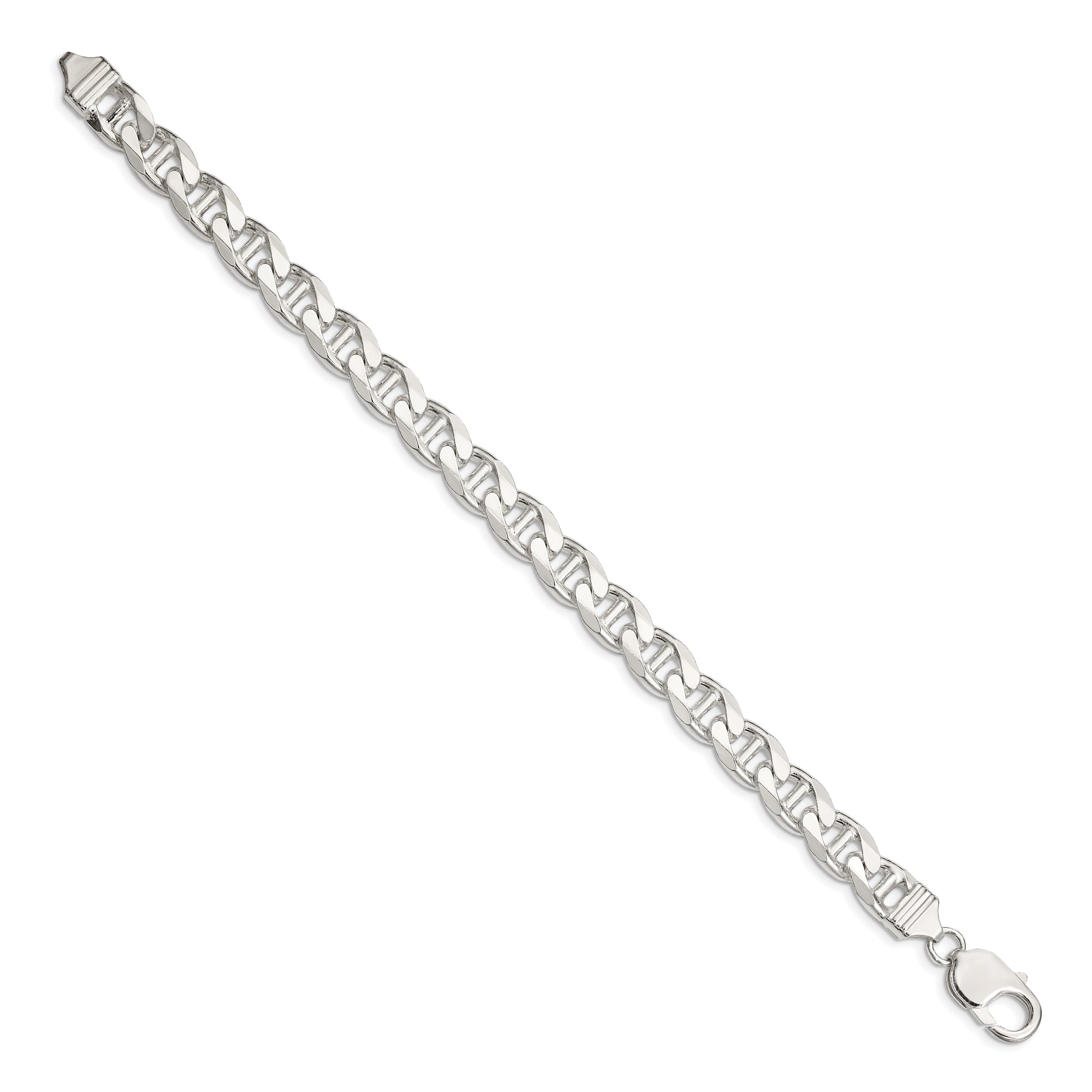 Sterling Silver 9mm Flat Cuban Anchor Chain