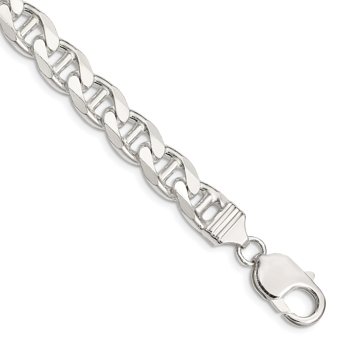 Sterling Silver 9mm Flat Cuban Anchor Chain