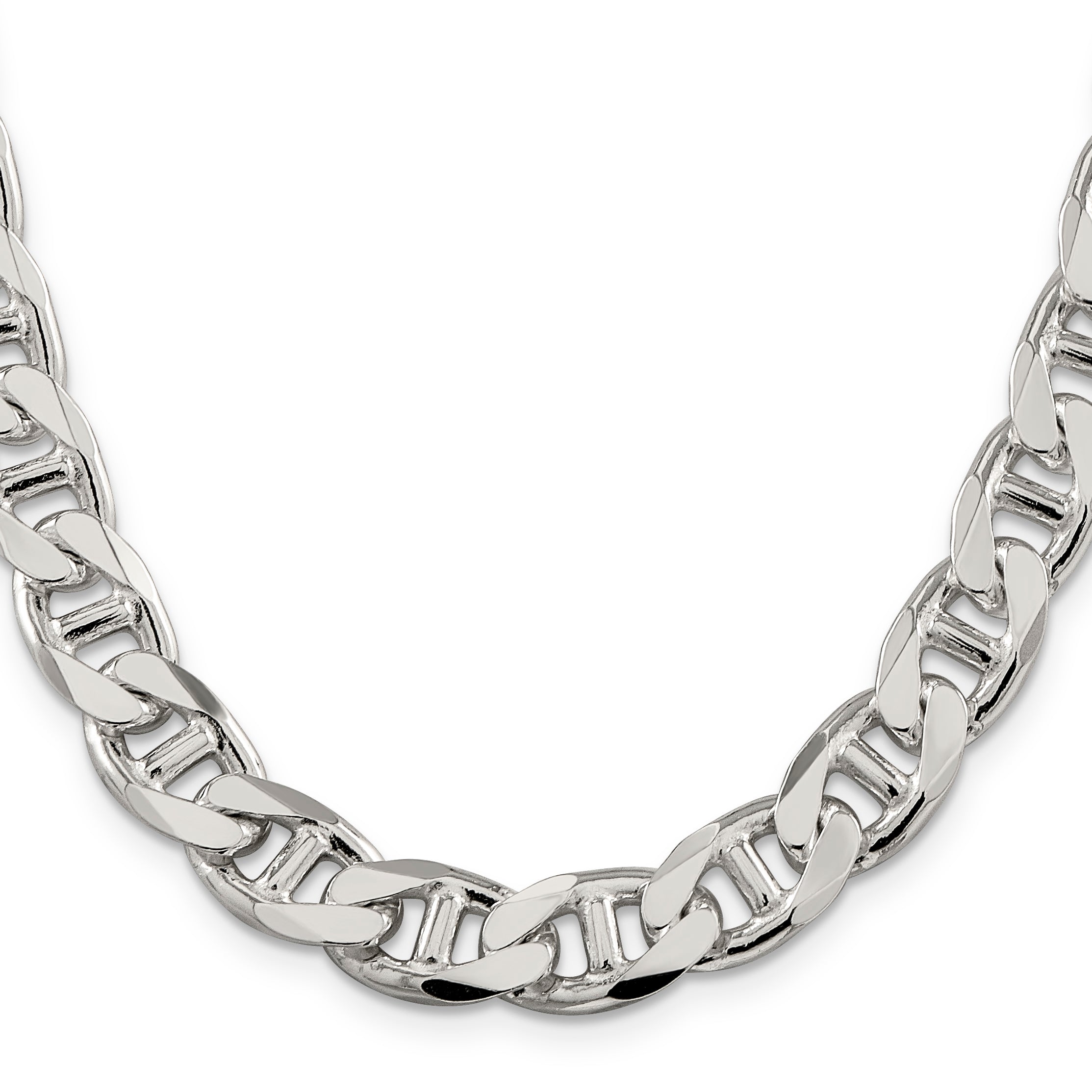 Sterling Silver 10.5mm Flat Cuban Anchor Chain