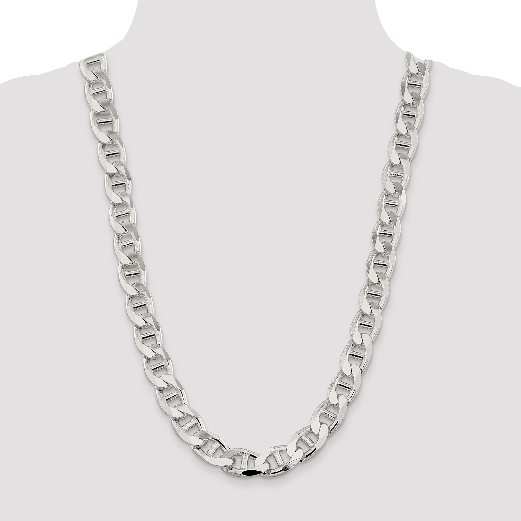 Sterling Silver 13.5mm Flat Cuban Anchor Chain