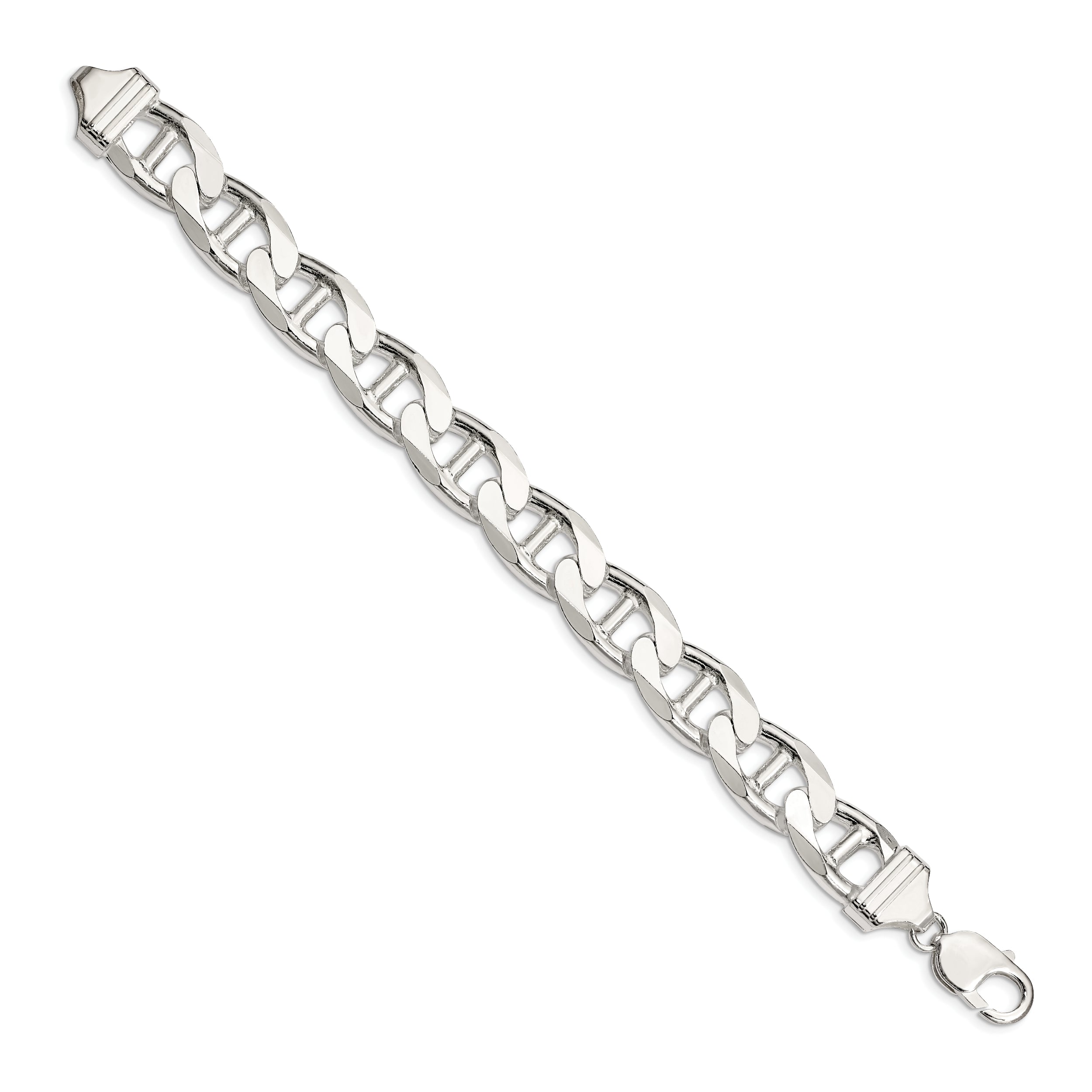 Sterling Silver 13.5mm Flat Cuban Anchor Chain