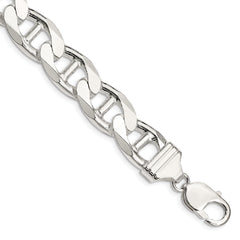 Sterling Silver 13.5mm Flat Cuban Anchor Chain