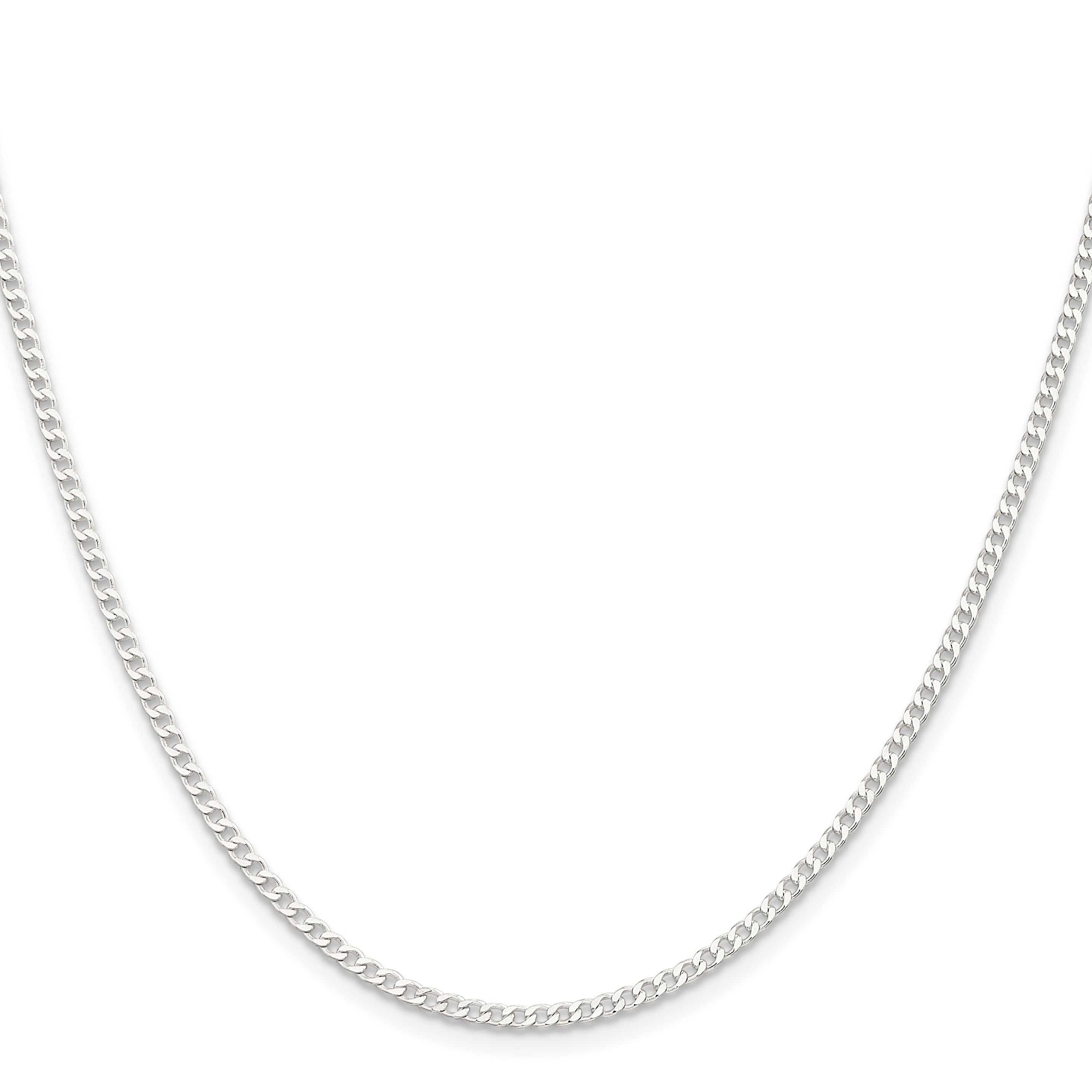 Sterling Silver 2.3mm Beveled Curb Chain