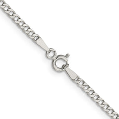 Sterling Silver 2.3mm Beveled Curb Chain