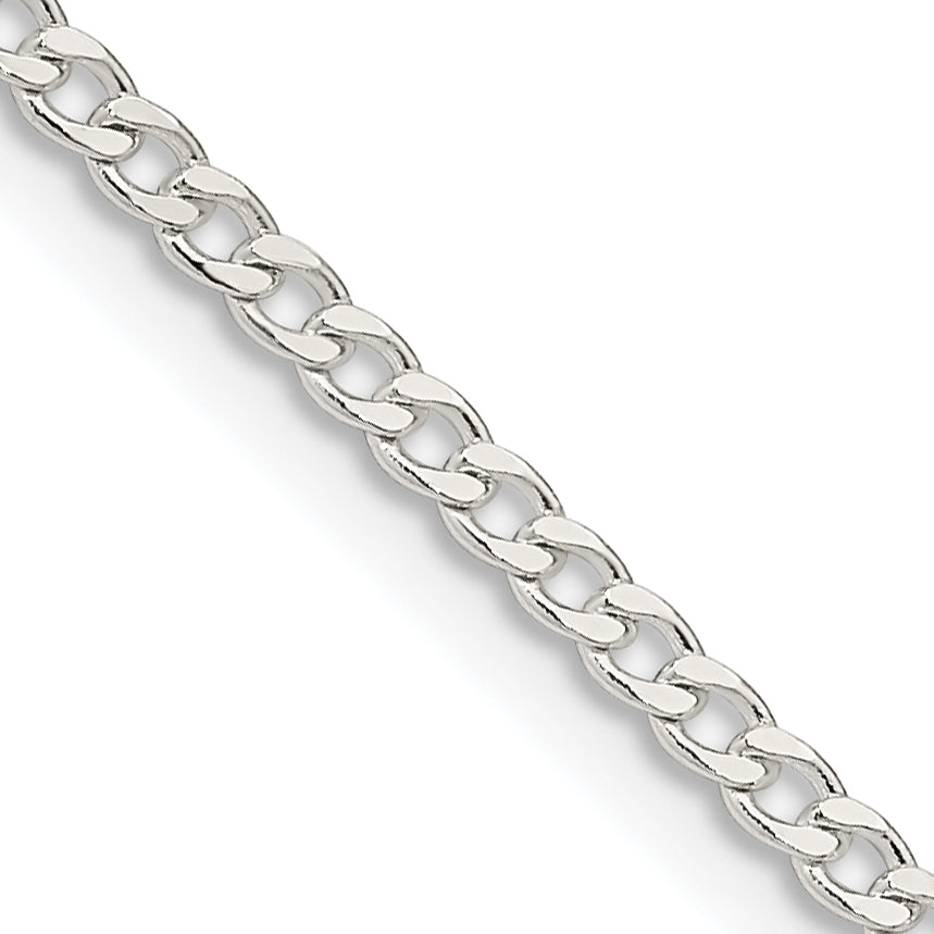 Sterling Silver 2.3mm Beveled Curb Chain