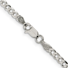 Sterling Silver 3.2mm Beveled Curb Chain