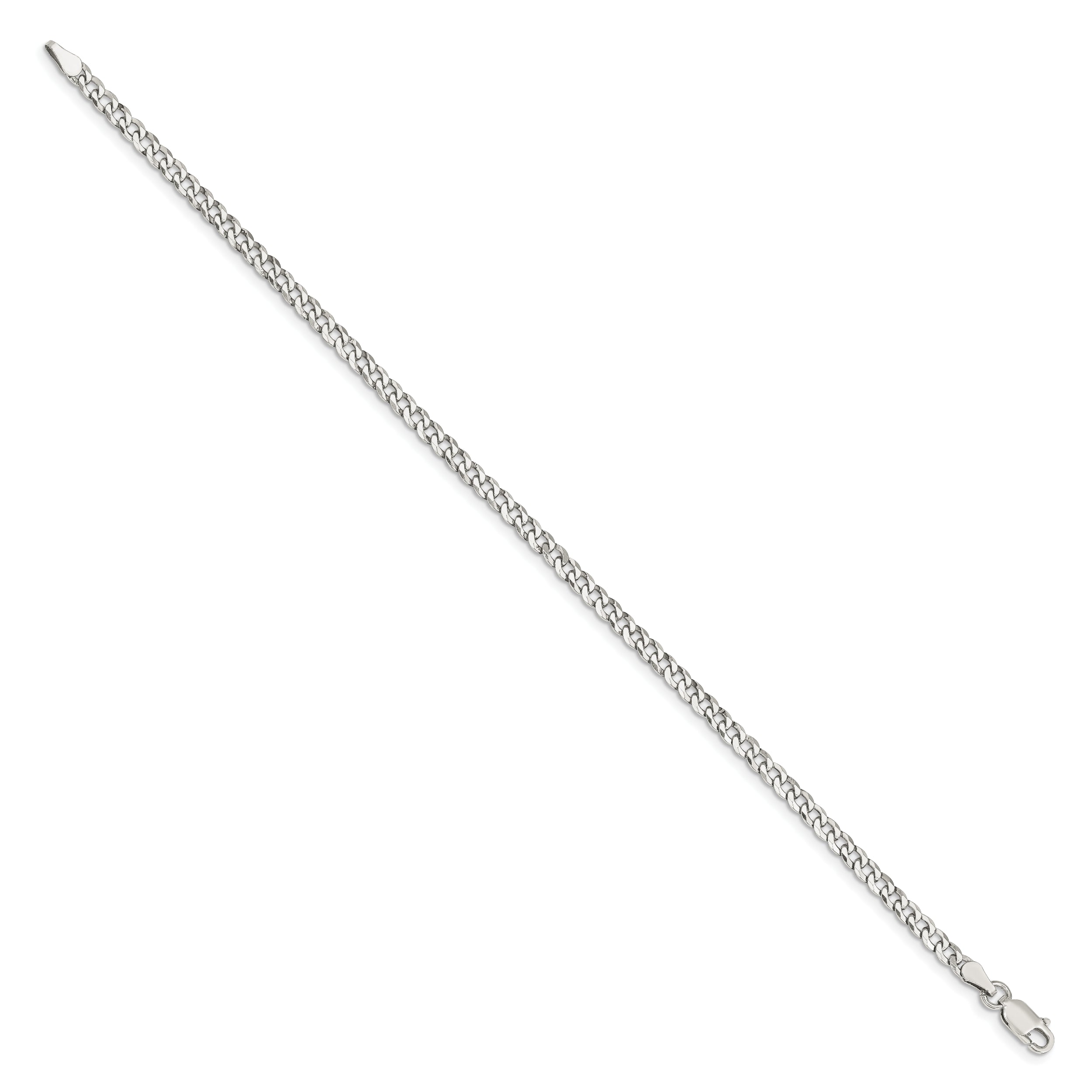 Sterling Silver 3.2mm Beveled Curb Chain