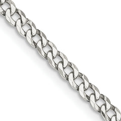 Sterling Silver 3.2mm Beveled Curb Chain