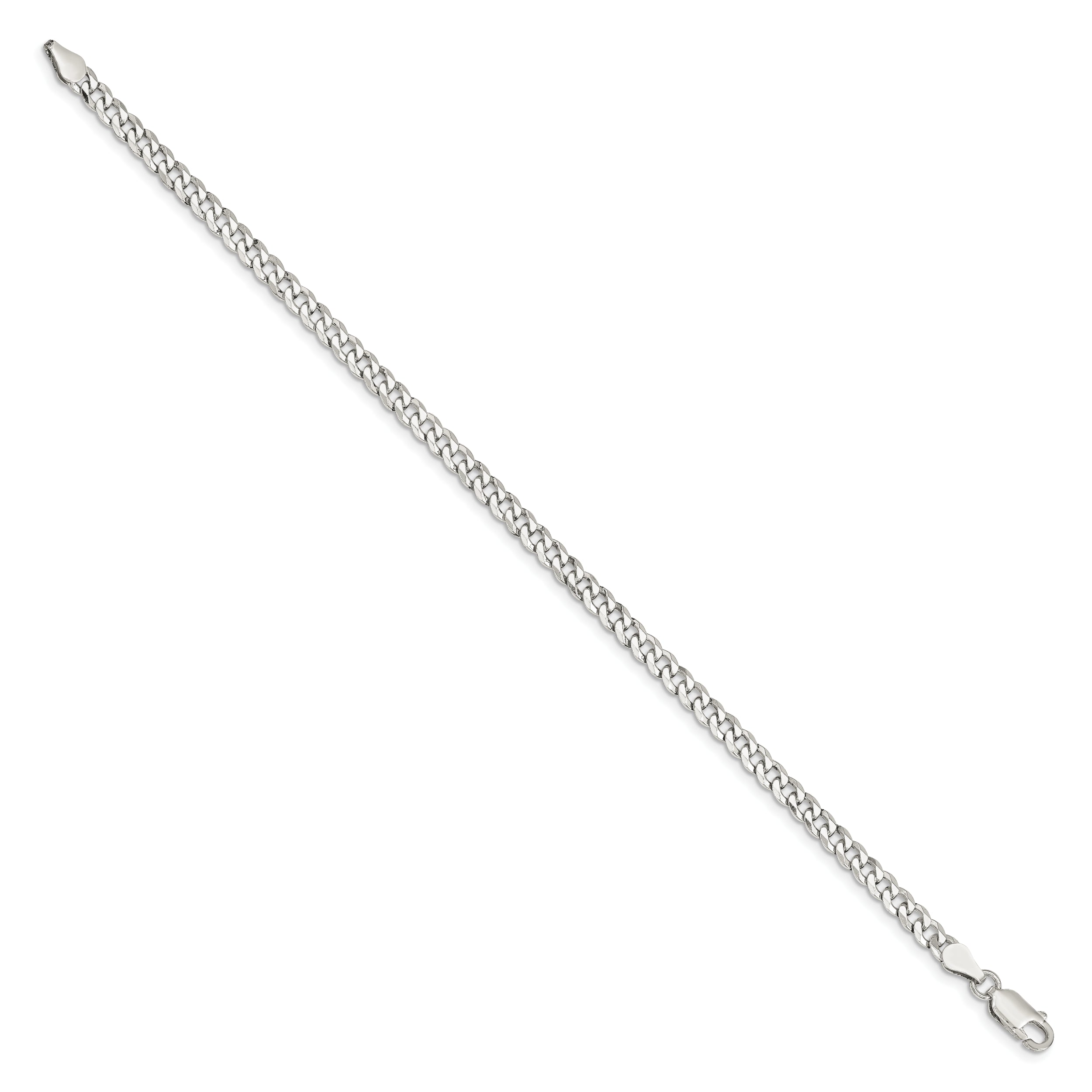 Sterling Silver 4mm Beveled Curb Chain