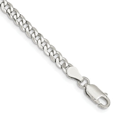 Sterling Silver 4mm Beveled Curb Chain