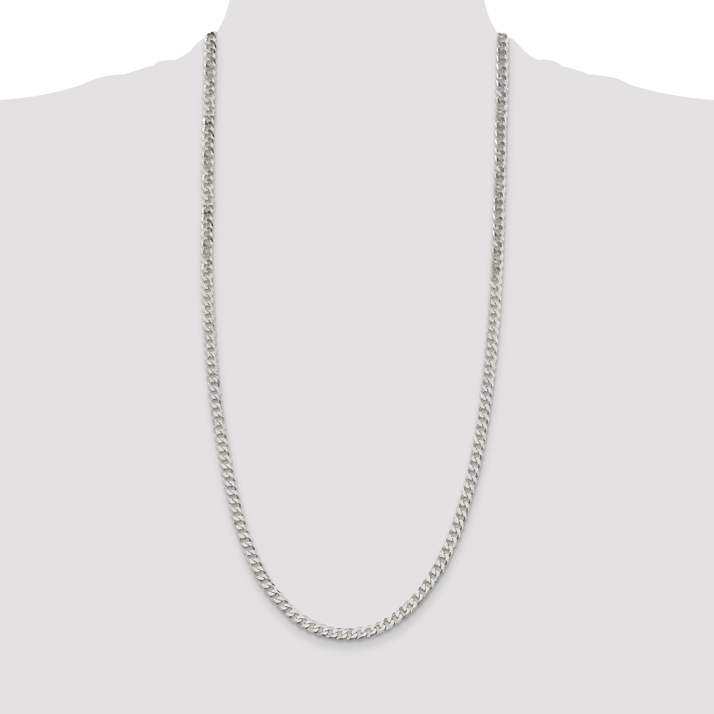 Sterling Silver 5mm Beveled Curb Chain