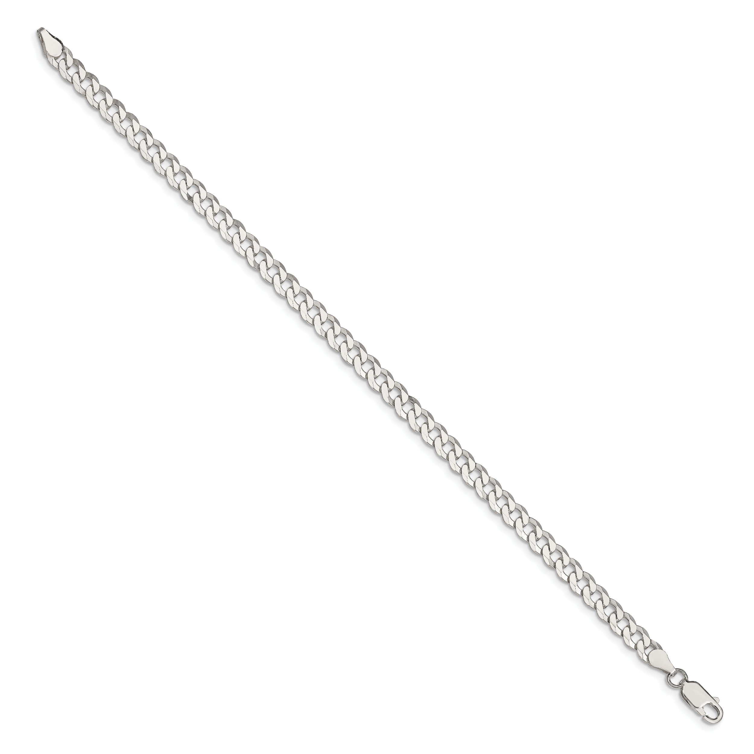 Sterling Silver 5mm Beveled Curb Chain