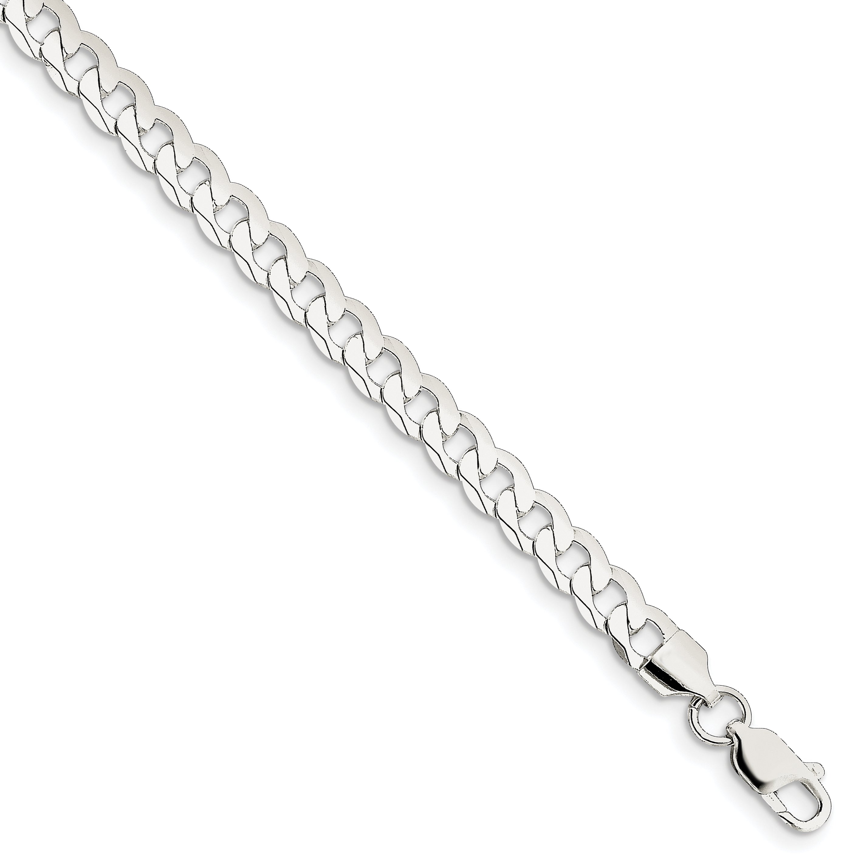 Sterling Silver 6.0mm Beveled Curb Chain