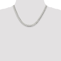 Sterling Silver 7mm Beveled Curb Chain