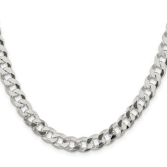 Sterling Silver 8.5mm Beveled Curb Chain