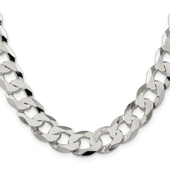 Sterling Silver 13mm Beveled Curb Chain