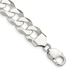 Sterling Silver 13mm Beveled Curb Chain