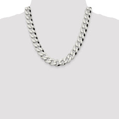 Sterling Silver 14mm Beveled Curb Chain