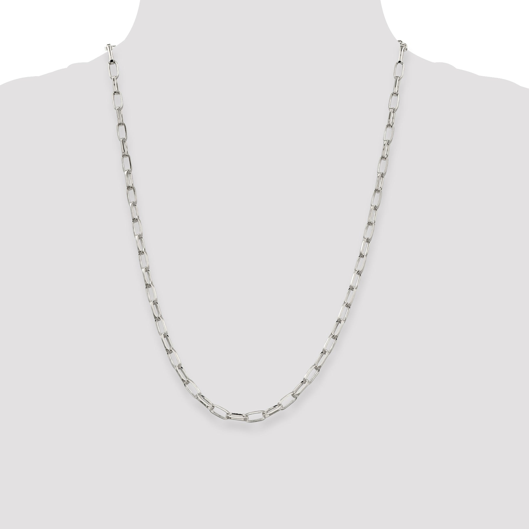 Sterling Silver 5mm Elongated Open Link Chain