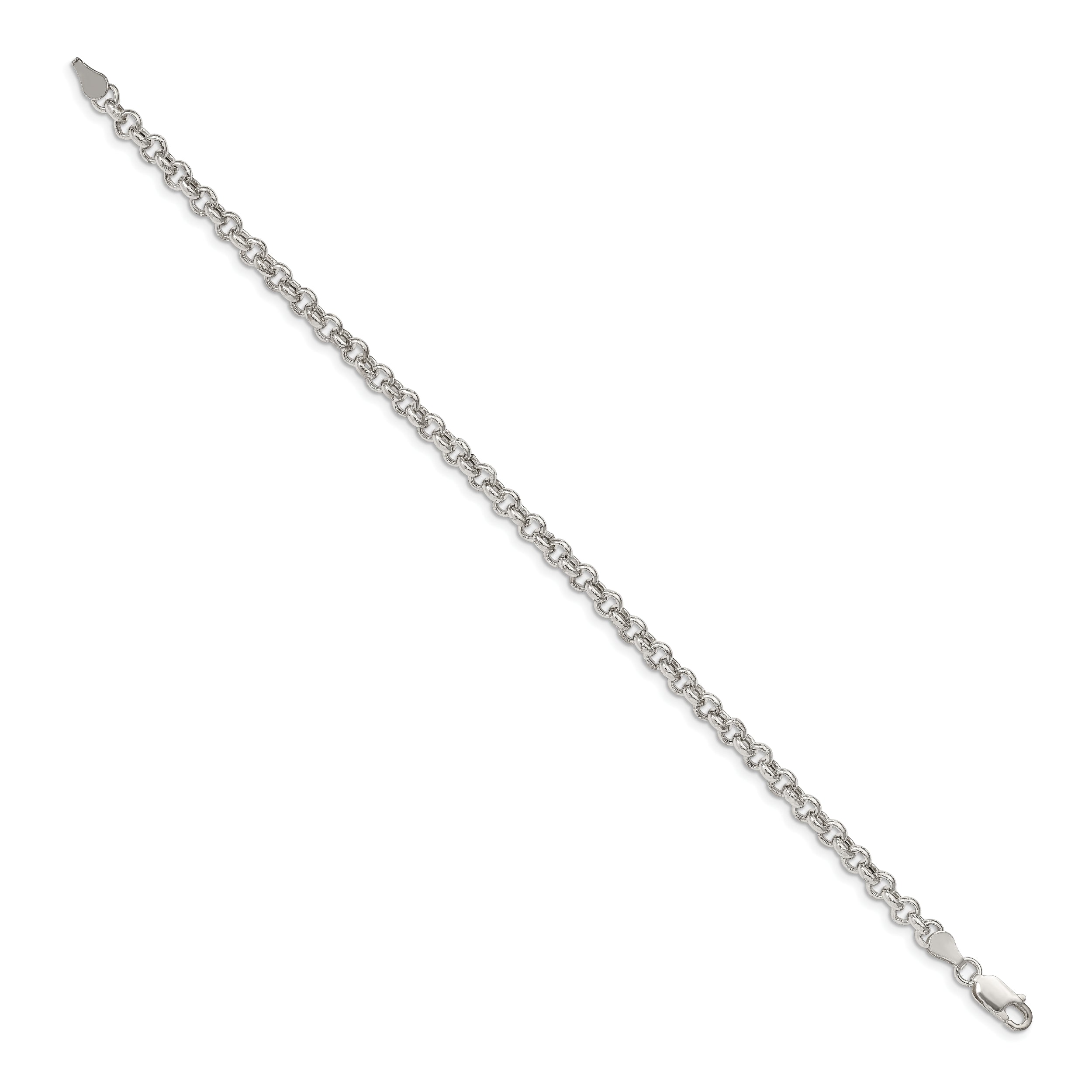 Sterling Silver 4.25mm Semi-solid Rolo Chain