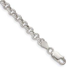 Sterling Silver 4.25mm Semi-solid Rolo Chain