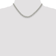 Sterling Silver 6.5mm Semi-solid Rolo Chain