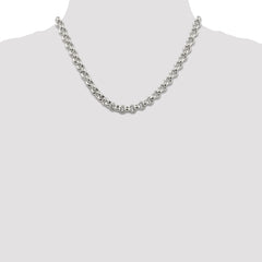 Sterling Silver 7.75mm Semi-solid Rolo Chain