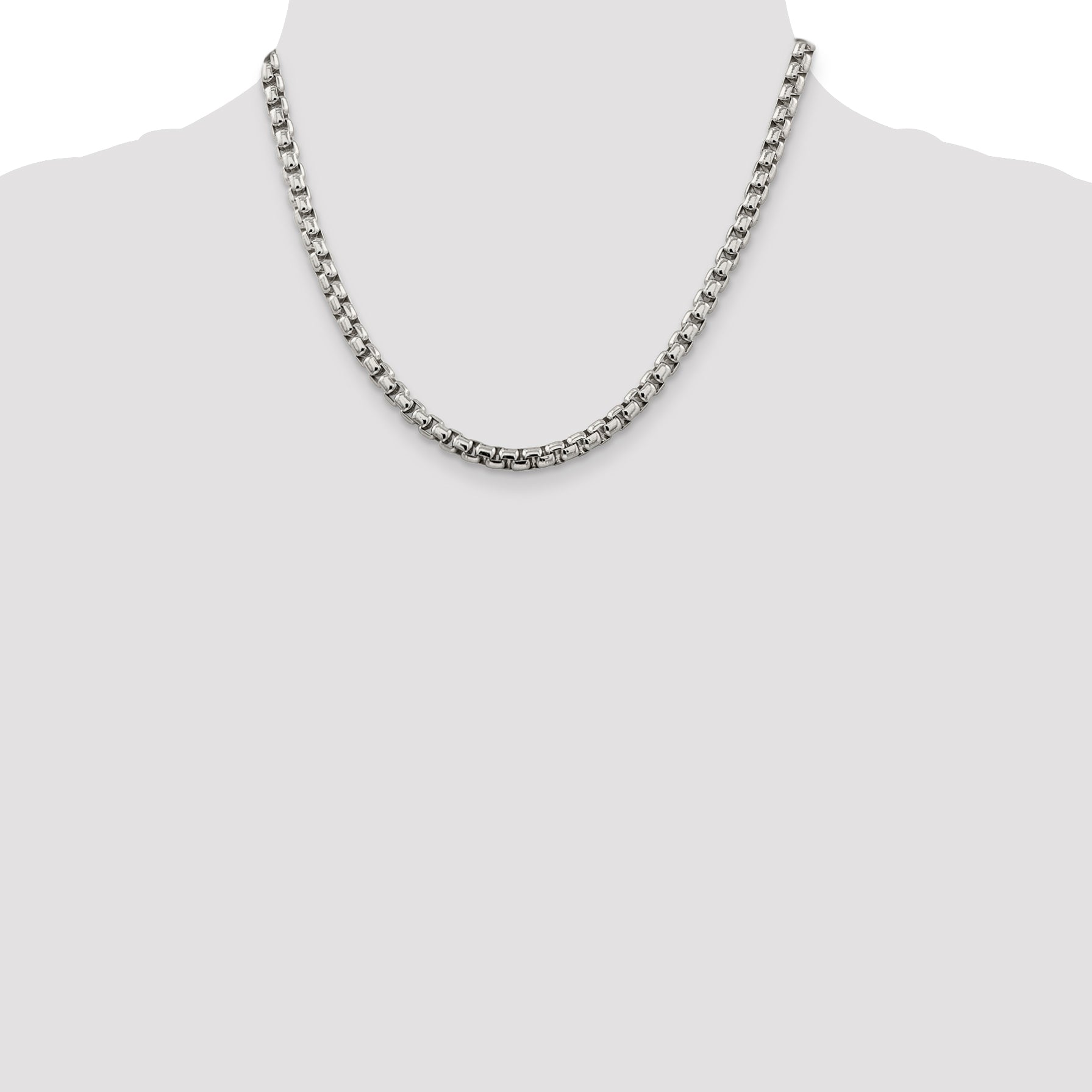 Sterling Silver 5.2mm Round Box Chain