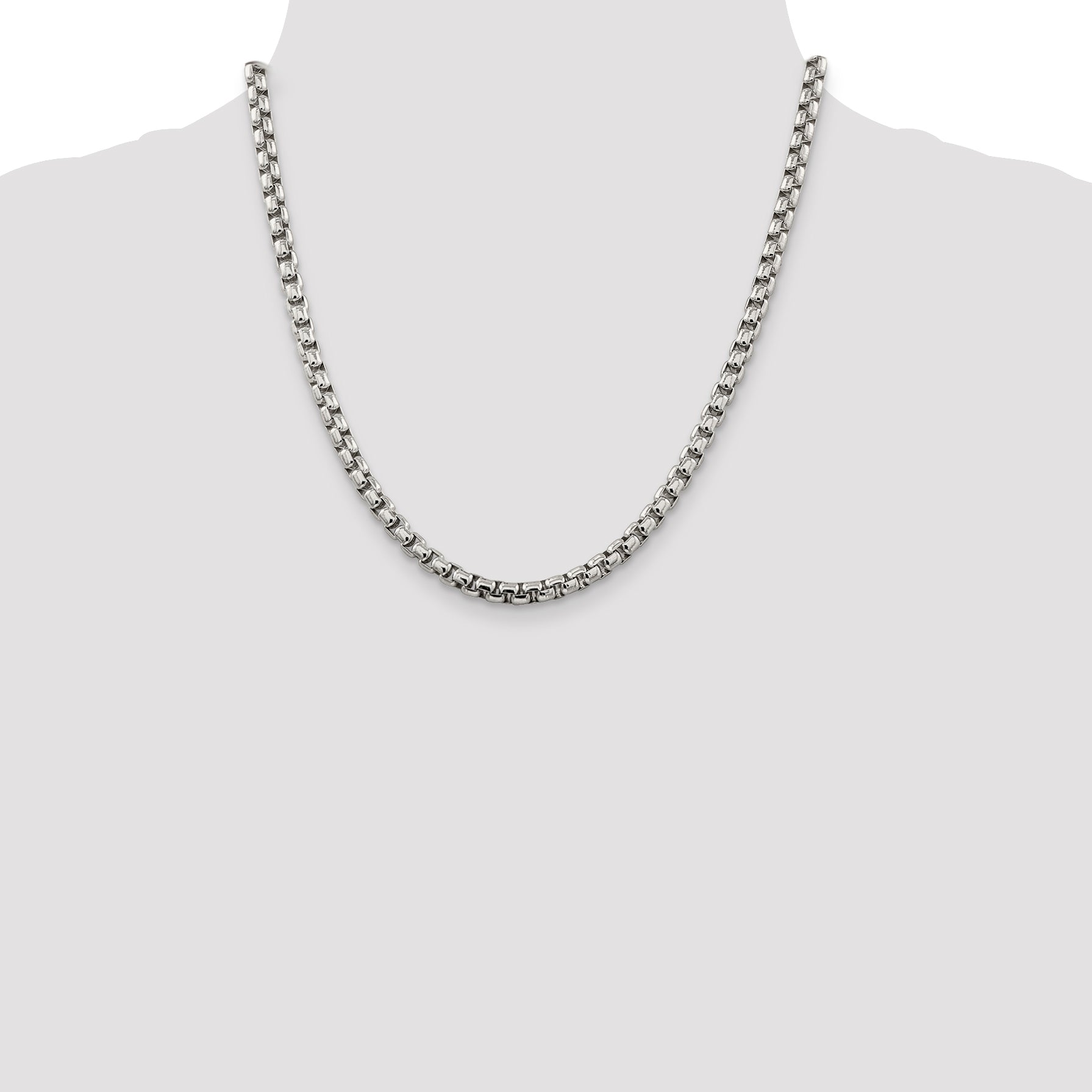 Sterling Silver 5.2mm Round Box Chain