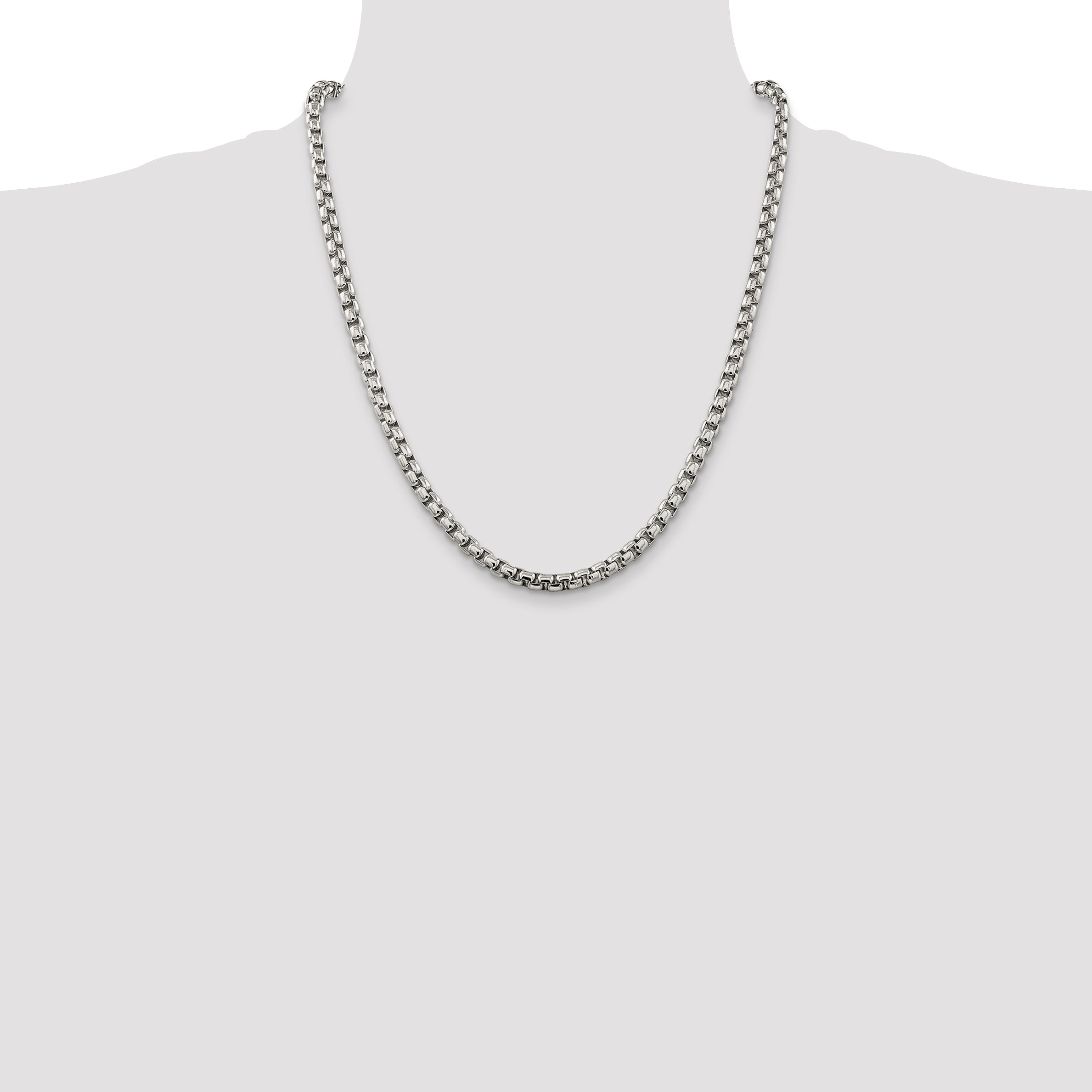 Sterling Silver 5.2mm Round Box Chain