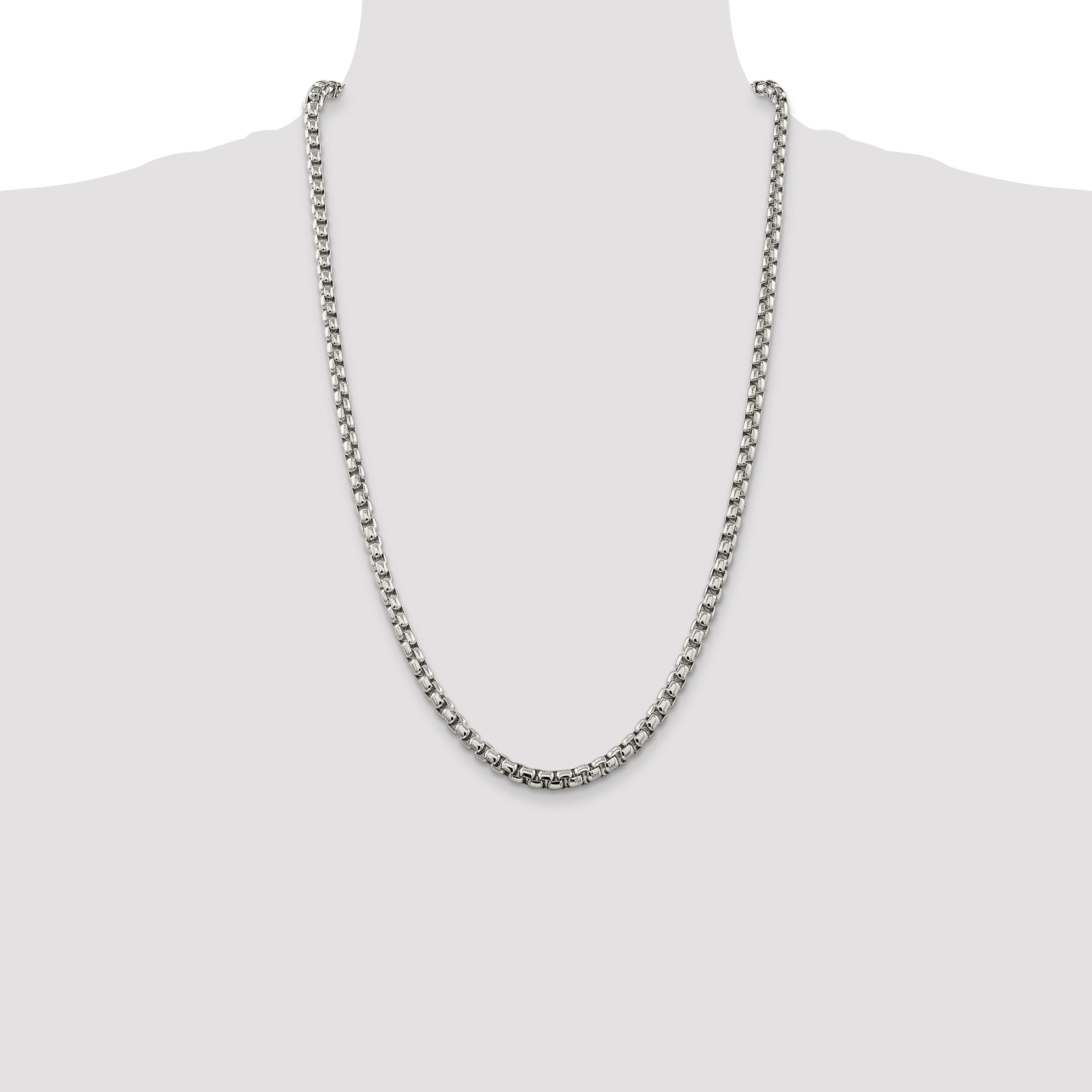 Sterling Silver 5.2mm Round Box Chain