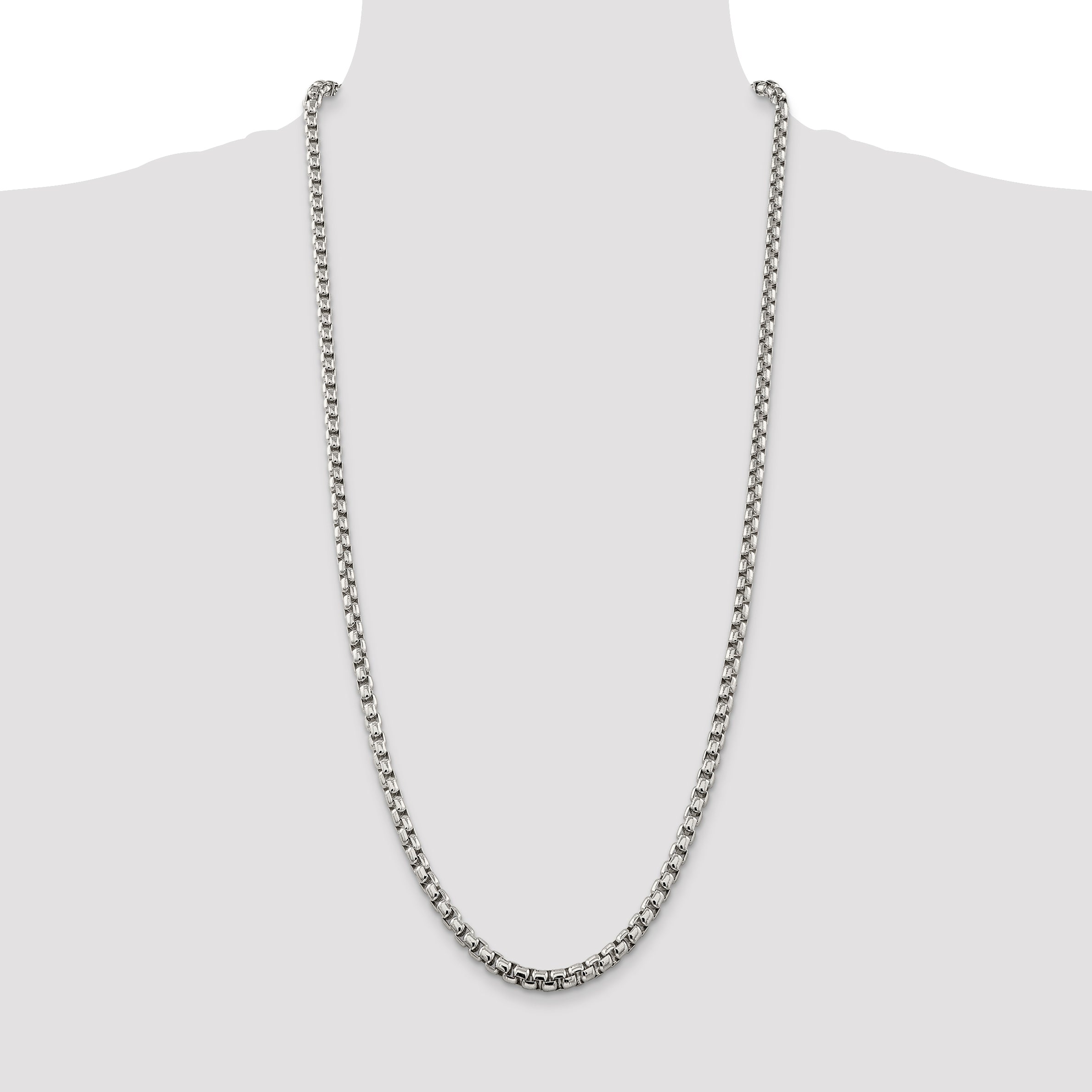 Sterling Silver 5.2mm Round Box Chain