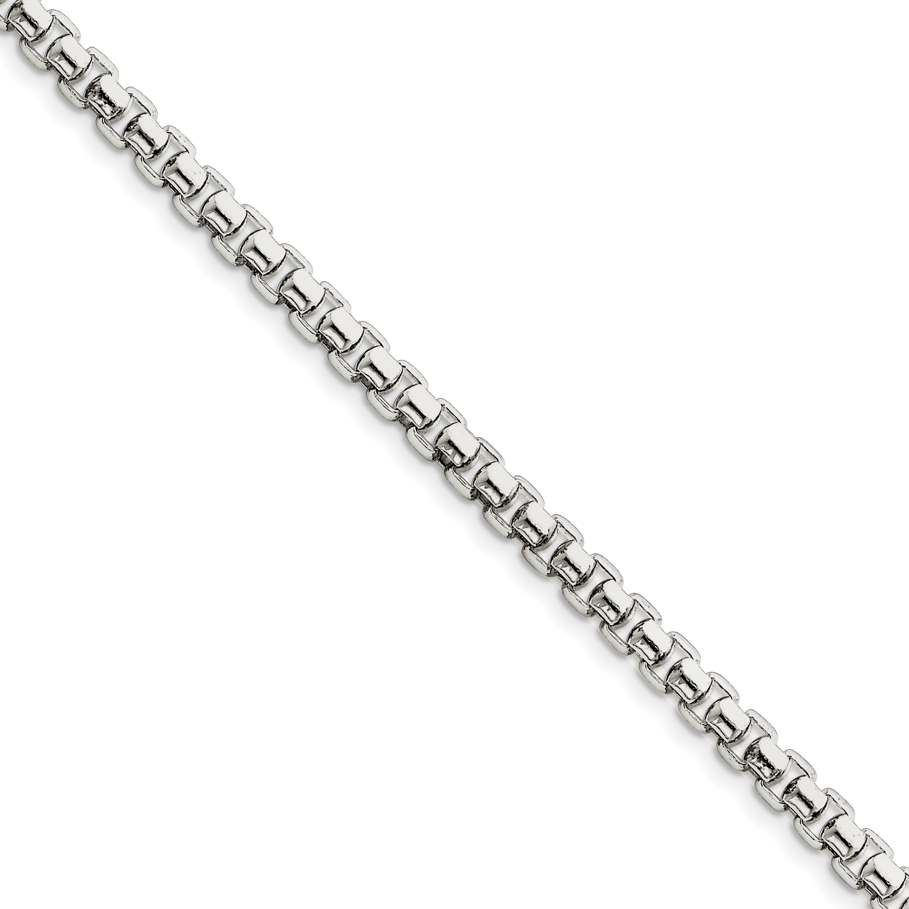 Sterling Silver 5.20mm Round Box Bracelet