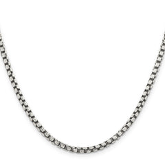 Sterling Silver Antiqued 3.5mm D/C Round Box Chain