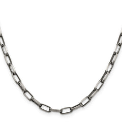 Sterling Silver Antiqued 4.8mm Elongated Open Link Chain