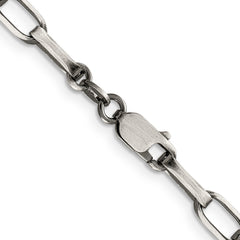 Sterling Silver Antiqued 4.8mm Elongated Open Link Chain