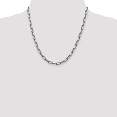 Sterling Silver Antiqued 4.8mm Elongated Open Link Chain