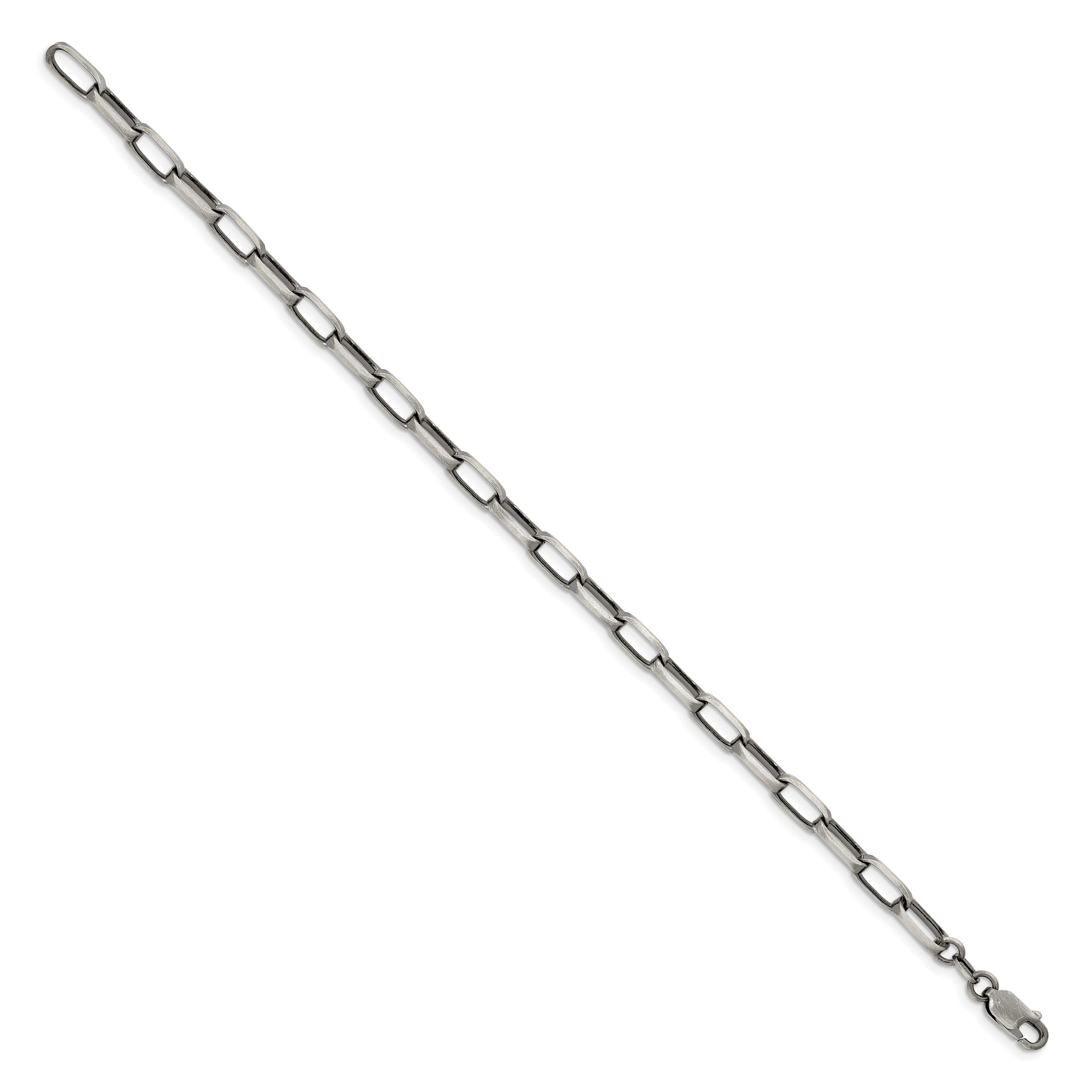 Sterling Silver Antiqued 4.8mm Elongated Open Link Chain