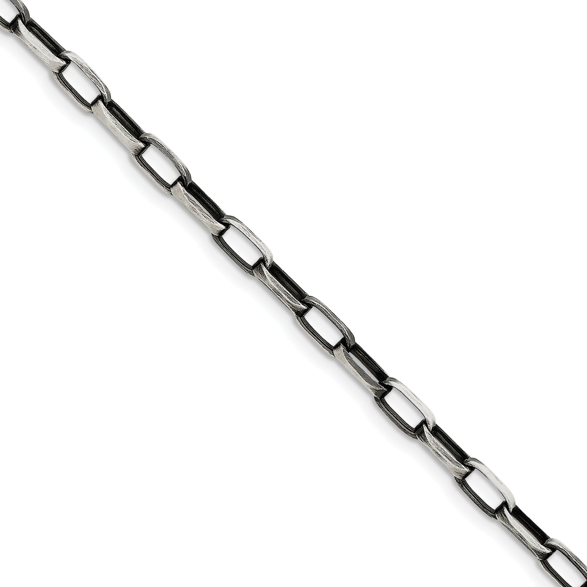 Sterling Silver Antiqued Fancy Link Bracelet