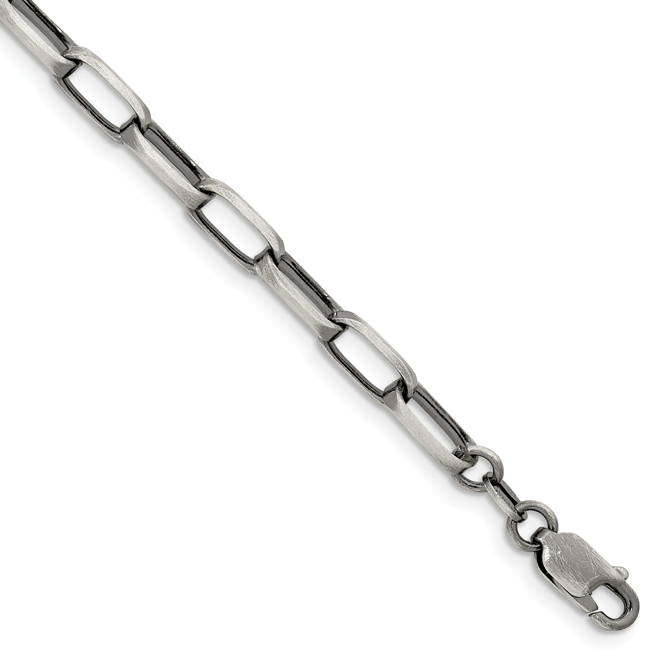 Sterling Silver Antiqued 4.8mm Elongated Open Link Chain