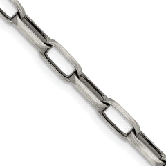 Sterling Silver Antiqued 4.8mm Elongated Open Link Chain