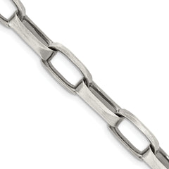 Sterling Silver Antiqued 8mm Elongated Open Link Chain