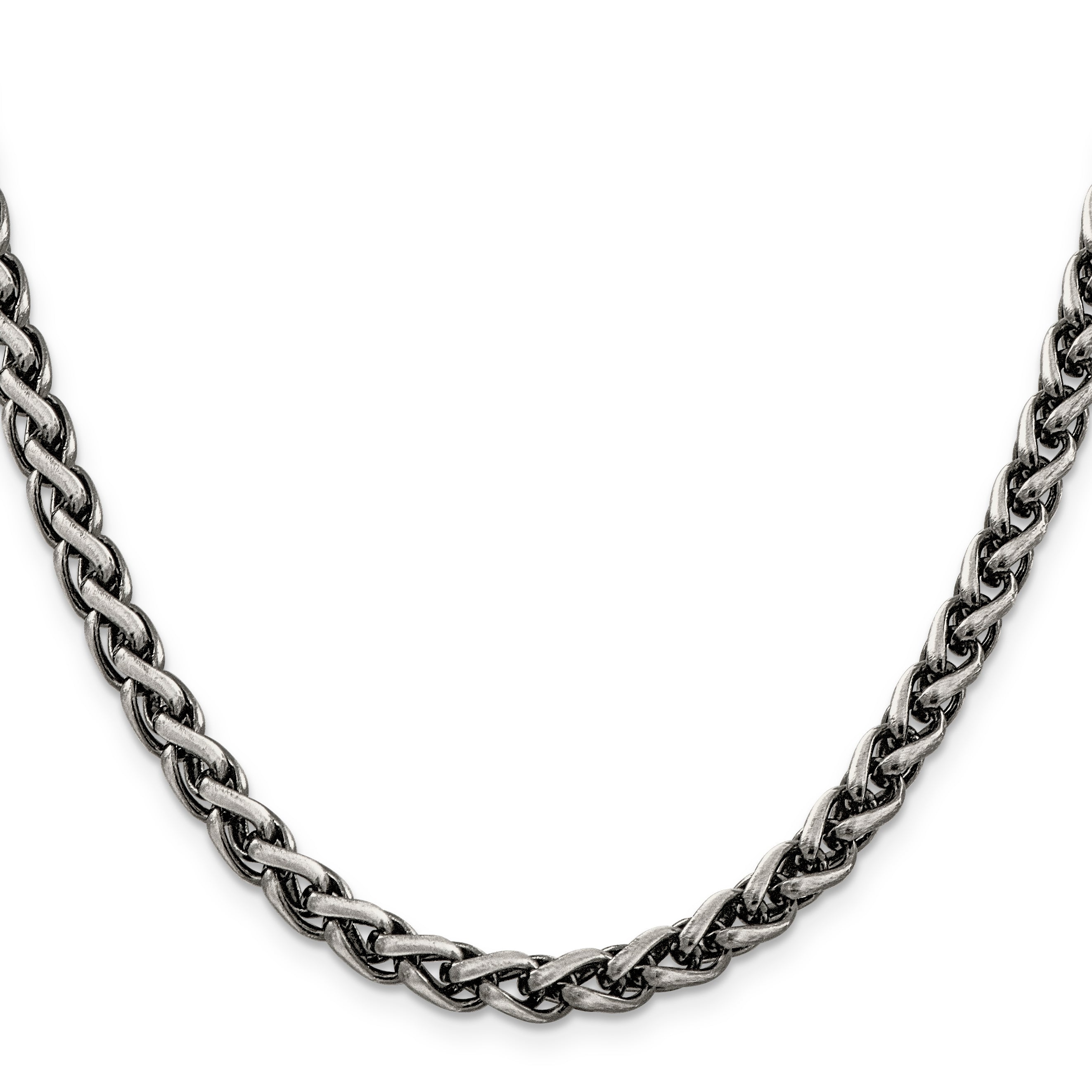 Sterling Silver Antiqued 6mm Round Spiga Chain