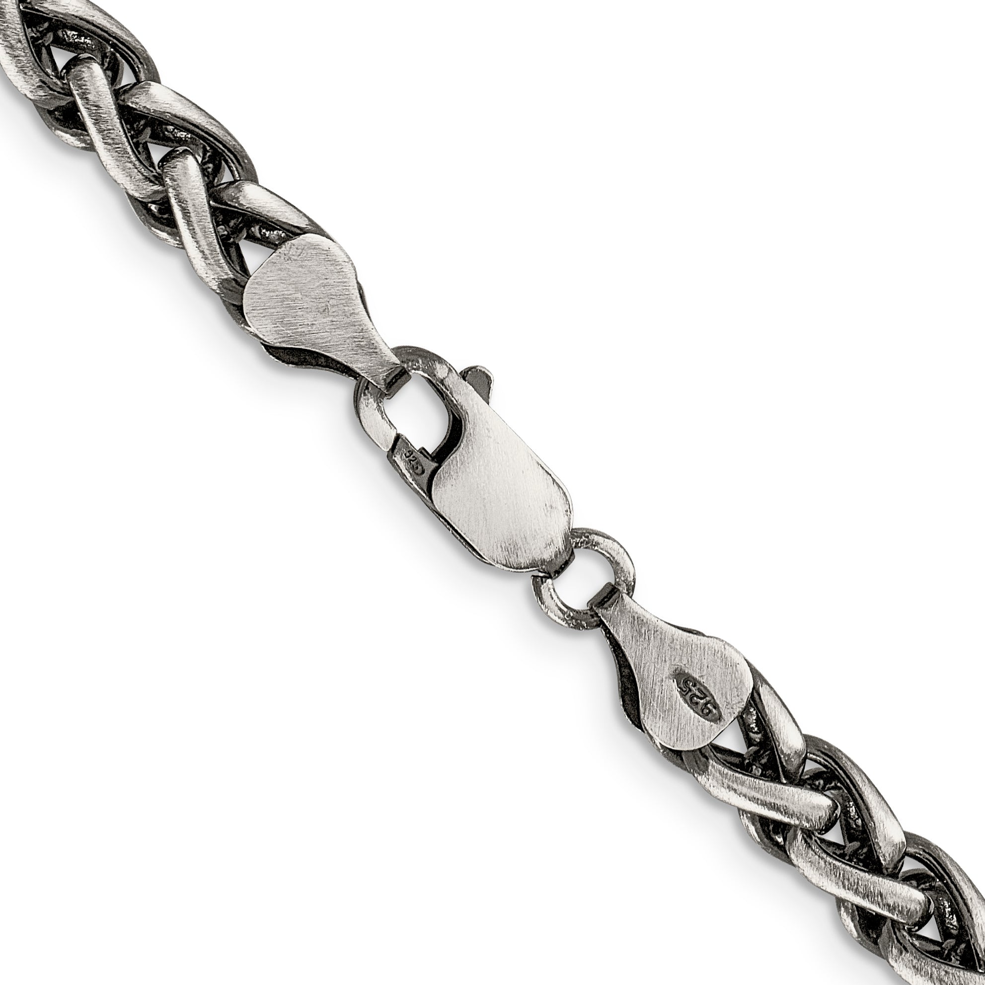 Sterling Silver Antiqued 6mm Round Spiga Chain