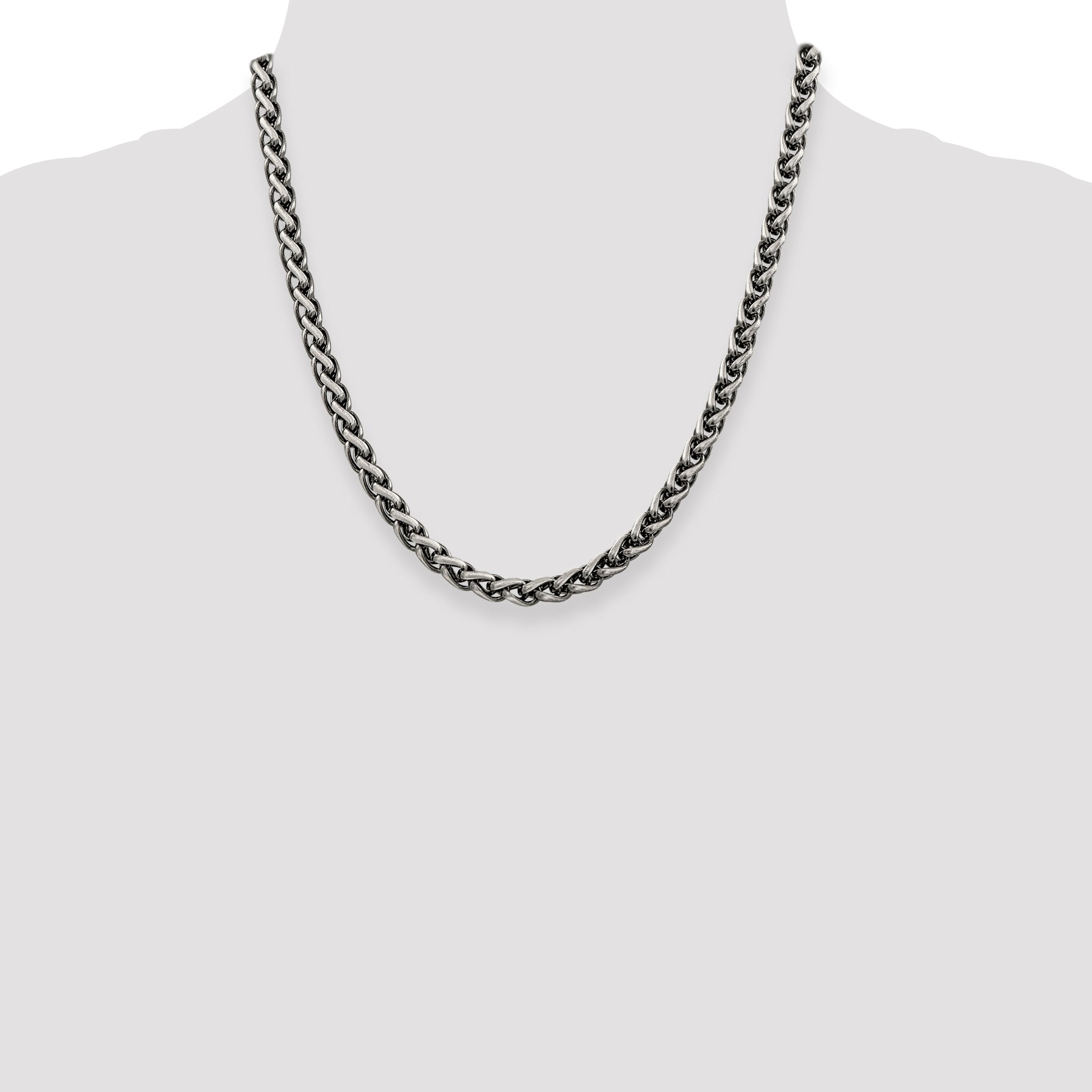 Sterling Silver Antiqued 6mm Round Spiga Chain