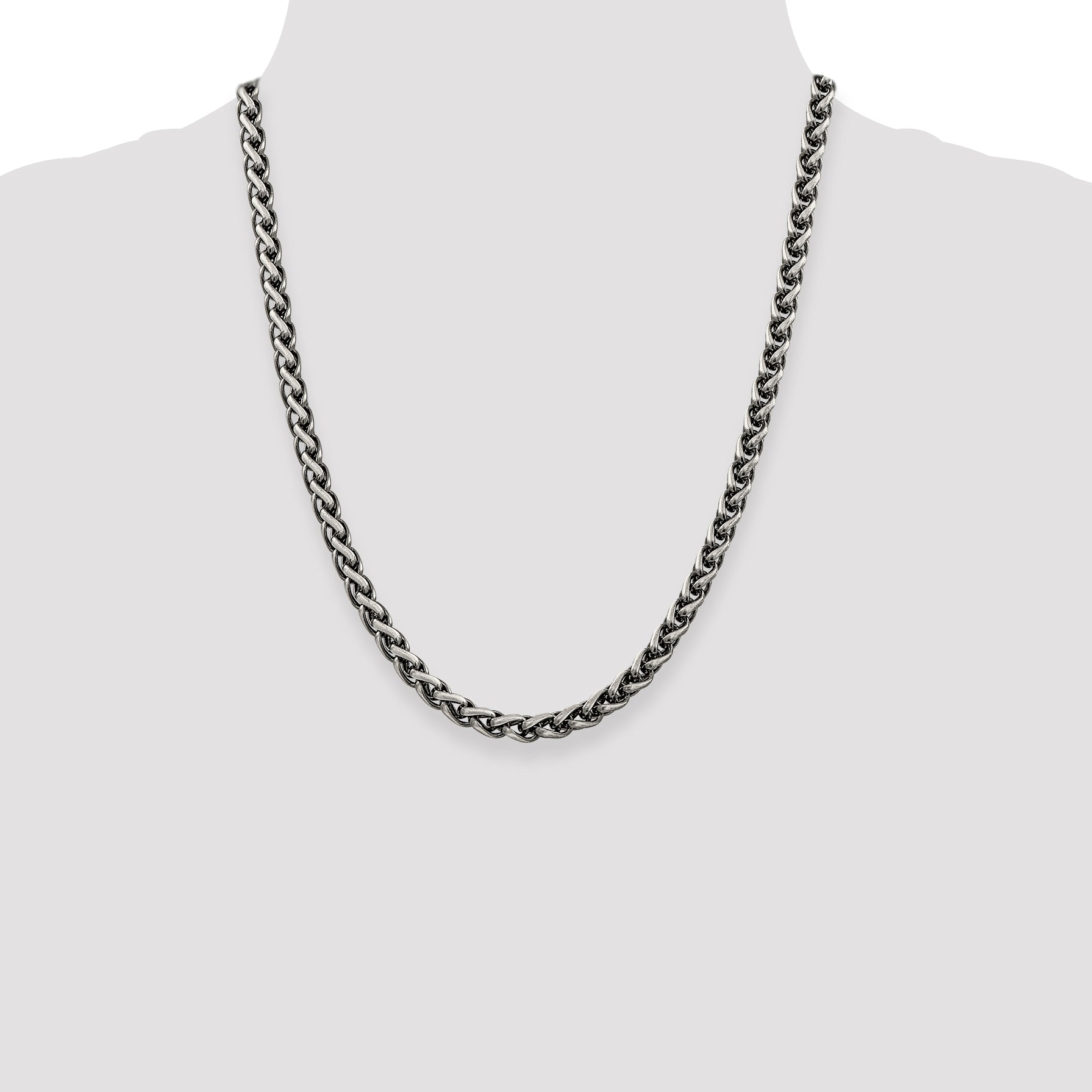 Sterling Silver Antiqued 6mm Round Spiga Chain