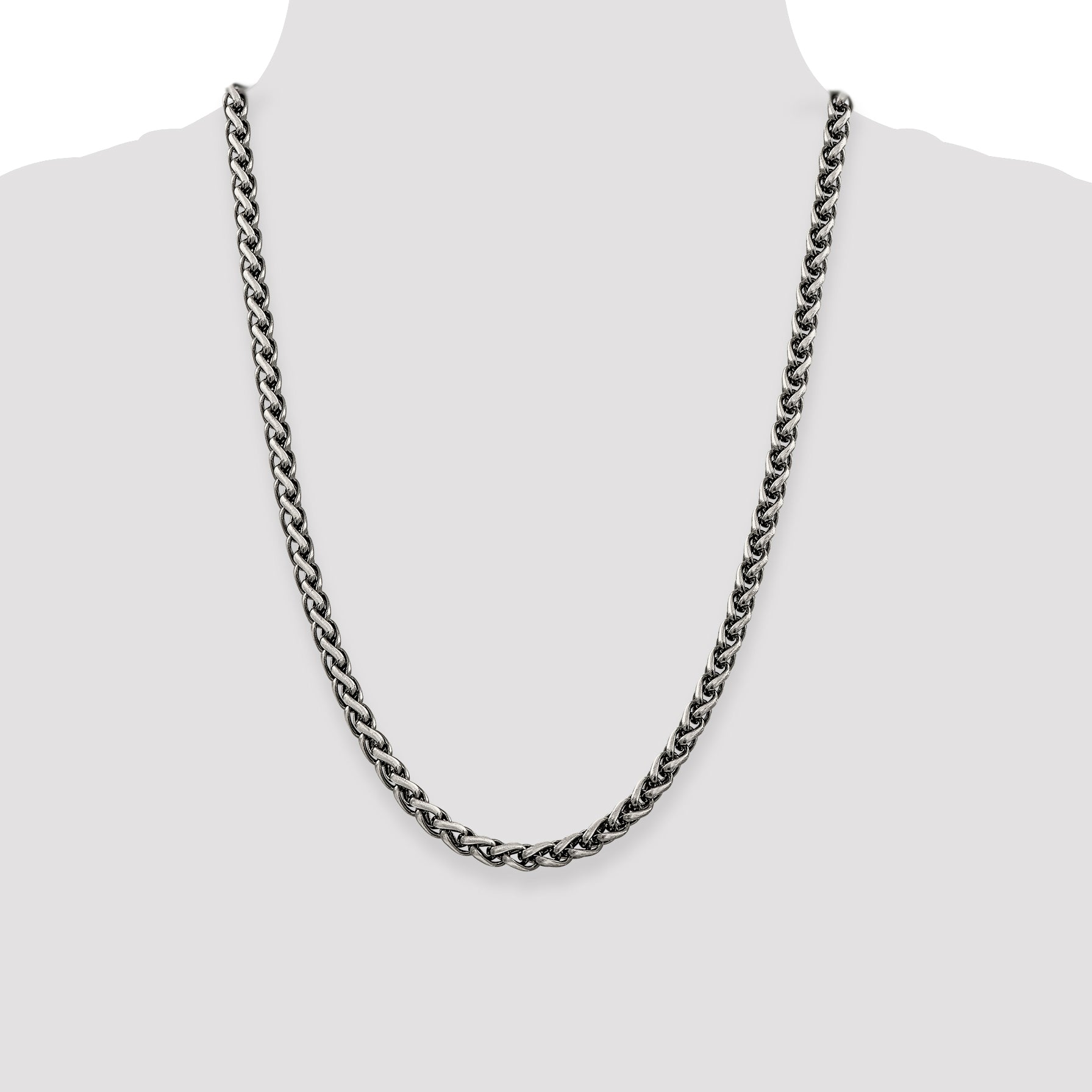 Sterling Silver Antiqued 6mm Round Spiga Chain